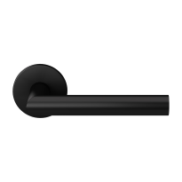 Door handle on rose L-angled model 19mm GPF610VZR rose 53x6,5mm pointing right smooth black