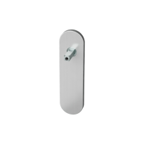 GPF1100.10 kortschild afgerond RVS geborsteld met vastgelaste knopvastzetter