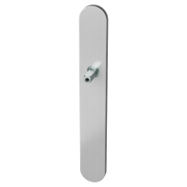 GPF1100.70.400 langschild XL afgerond blind RVS geborsteld met vastgelaste knopvastzetter