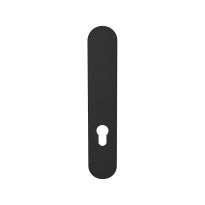 GPF1220.61L/R long backplate rounded 72PZ without leverhole left-/ right handed black