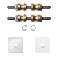 GPF997062DB24 glass door fastenings for double-sided mounting white rose 24x24x2mm