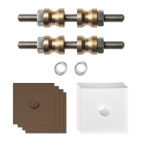 GPF9970A2DB32 glass door fastenings for double-sided mounting Bronze blend rose 32x24x2mm