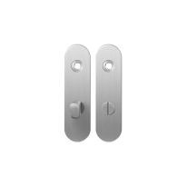 Short backplate GPF1100.10 bathroom 63/8 normal knob satin stainless steel