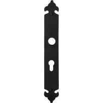 Long backplate GPF6100.25L/R 55PZ left-/right handed wrought iron black