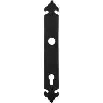 Long backplate GPF6100.25L/R 92PZ left-/right handed wrought iron black