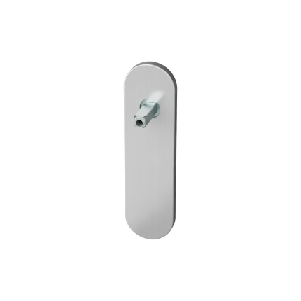 GPF1100.10.400 kortschild afgerond blind RVS geborsteld met vastgelaste knopvastzetter